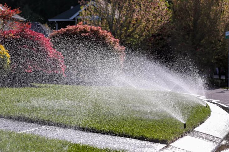 Garden irrigation pipes and sprinklers